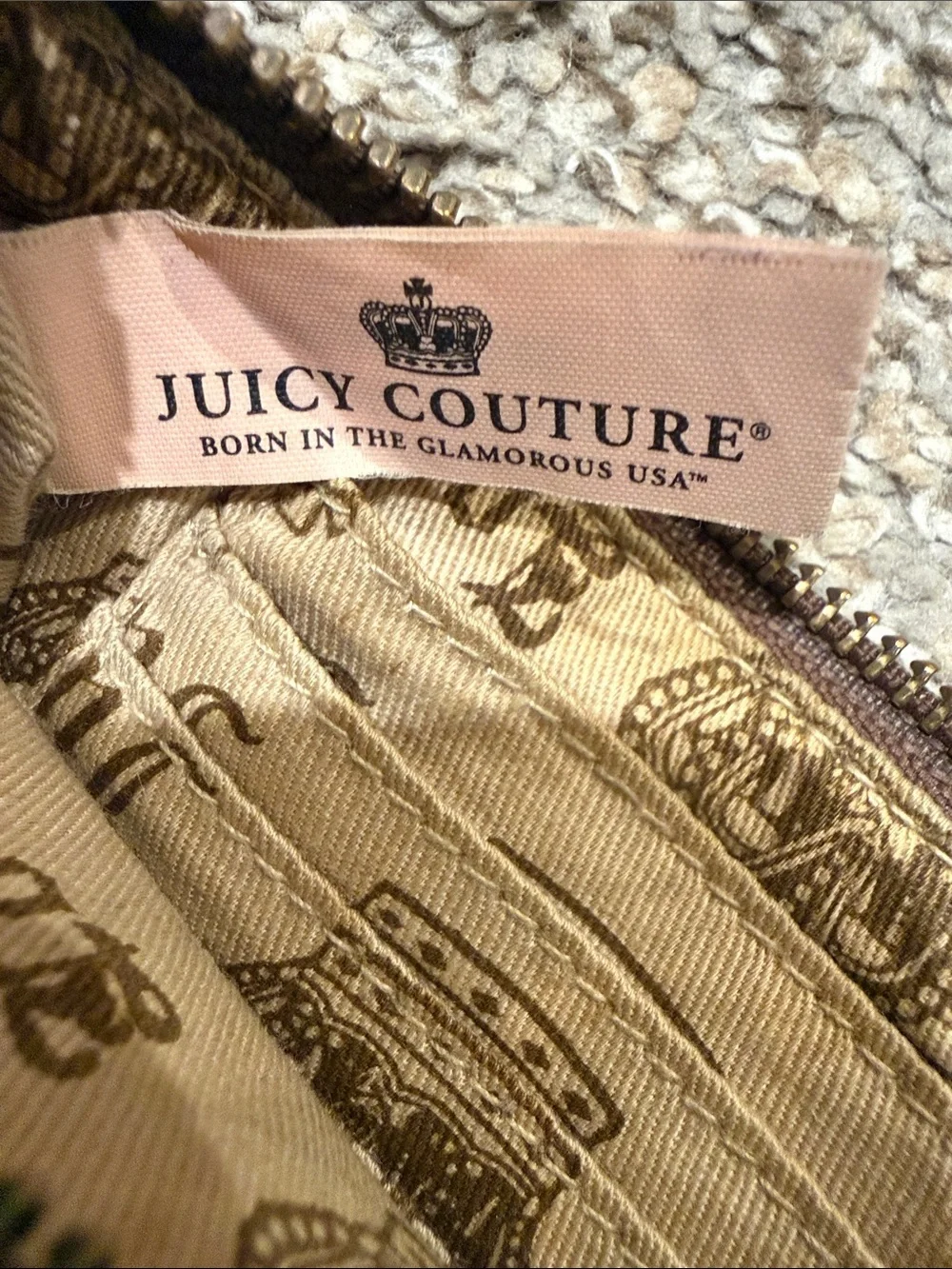 Vintage Y2K Juicy Couture Brown Leather Wristlet Clutch with Logo Medallion - Picture 7 of 8